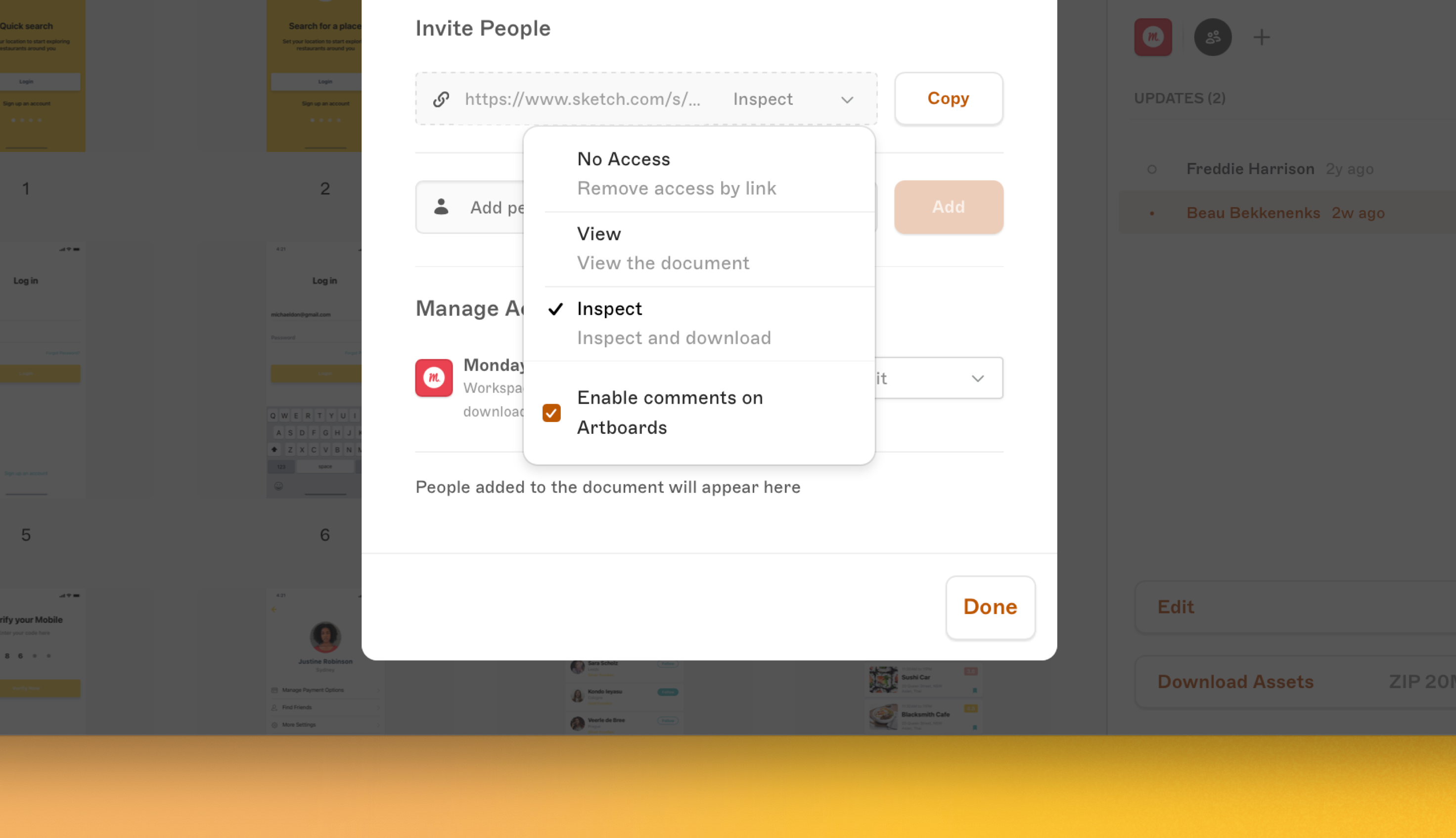 An image showing the comments checkbox in the Document Settings window