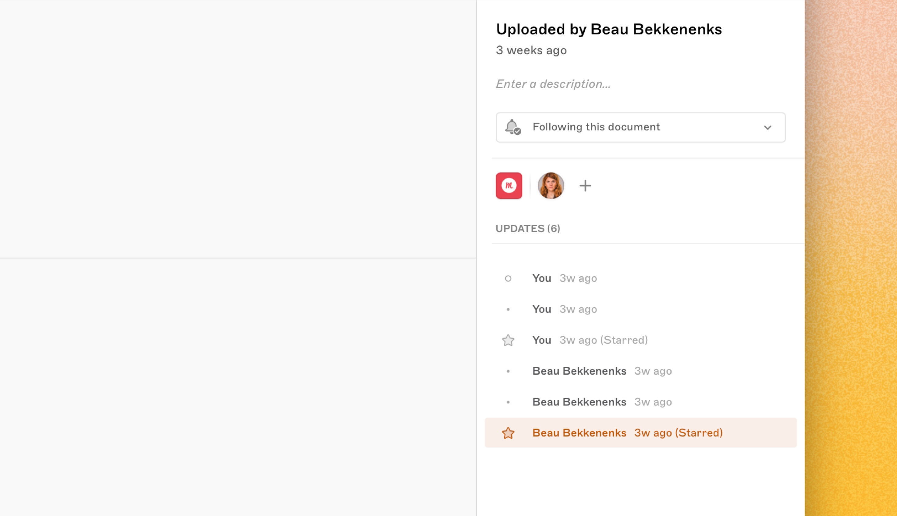 An image showing the Workspace member view of Cloud documents