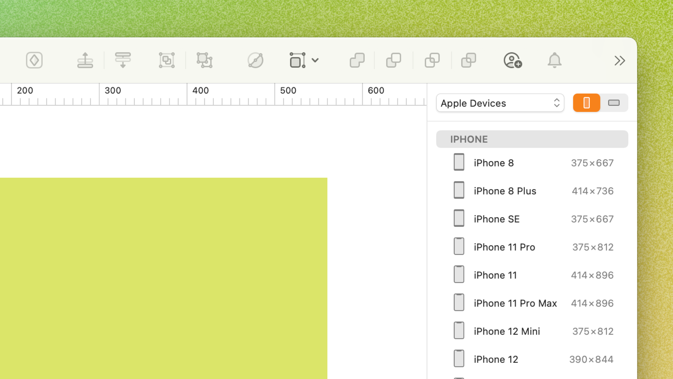 An image showing how to change the direction of an artboard