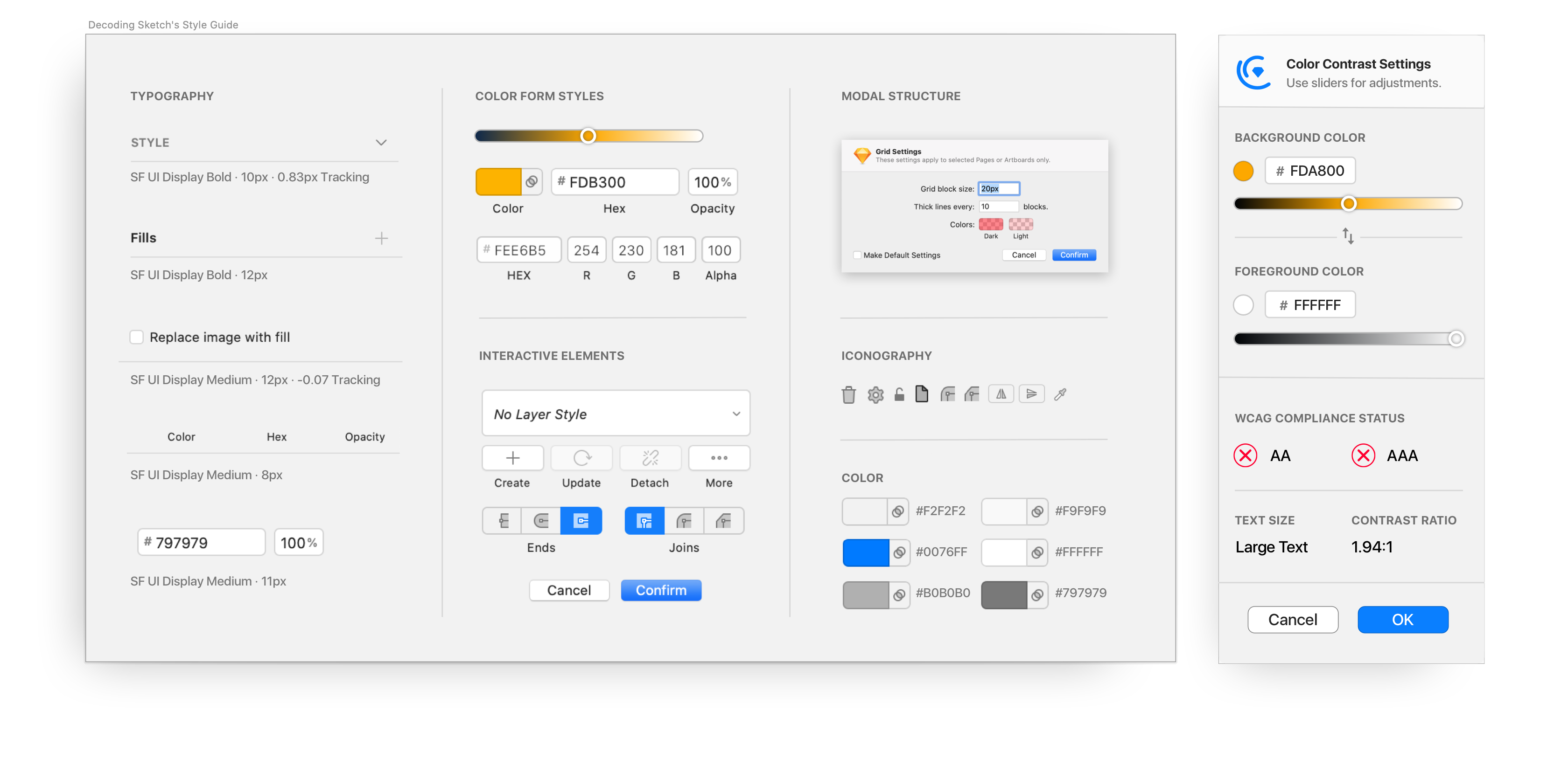 Yanas mock style guide for Sketch helped her create a plugin that felt like part of Sketch.